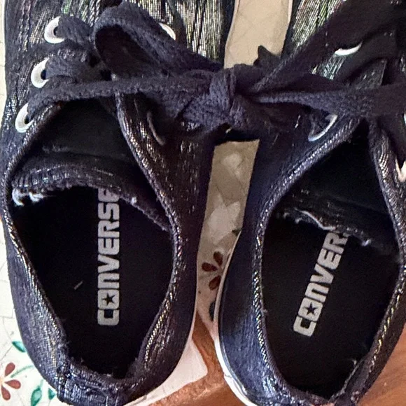 Converse Iridescent Low-Top Lace-Up Sneakers - Black/Silver - Picture 7 of 7